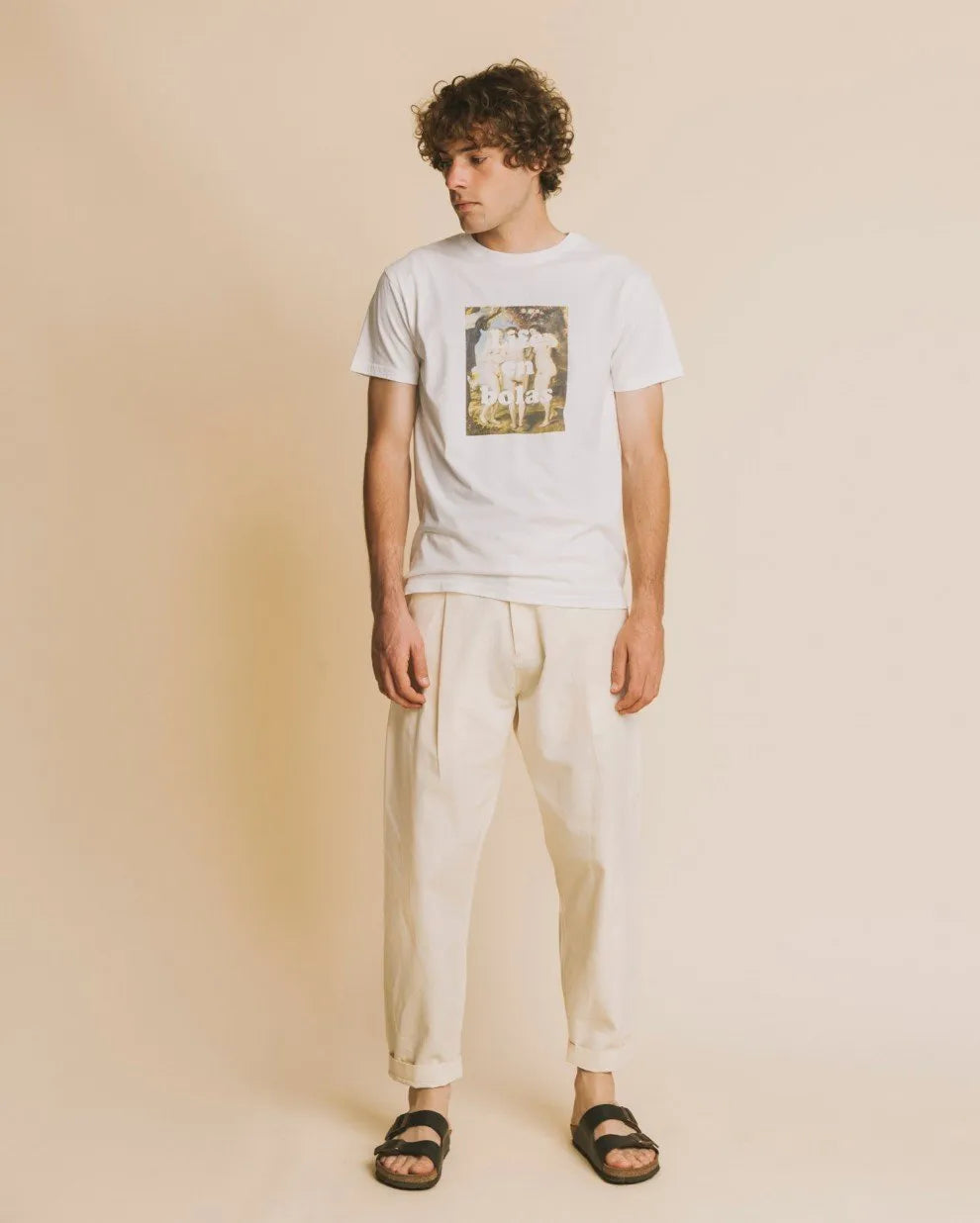 CAMISETA LIFE EN BOLAS - ECRU