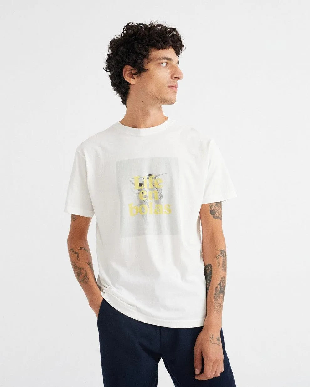 Camiseta Life En Bolas - ECRU