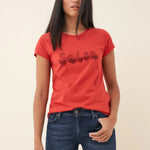 CAMISETA LOGO CON DETALLES PIEDRAS - ECRU