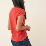 CAMISETA LOGO CON DETALLES PIEDRAS - ECRU