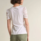 Camiseta Logo Salsa con Brillos - ECRU