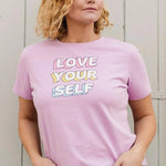 Camiseta Maggie Lilac Love Your Self - ECRU