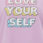 Camiseta Maggie Lilac Love Your Self - ECRU