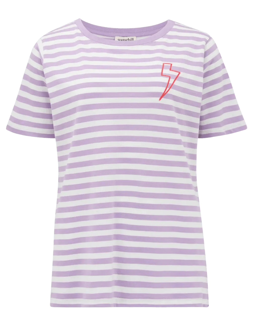Camiseta Maggie Lilac off-white Stripe Lightning - ECRU
