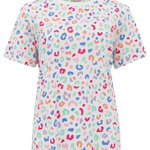 Camiseta Maggie Multi Pastel Leopard - ECRU