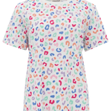 Camiseta Maggie Multi Pastel Leopard - ECRU