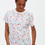 Camiseta Maggie Multi Pastel Leopard - ECRU