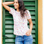 Camiseta Maggie Multi Pastel Leopard - ECRU