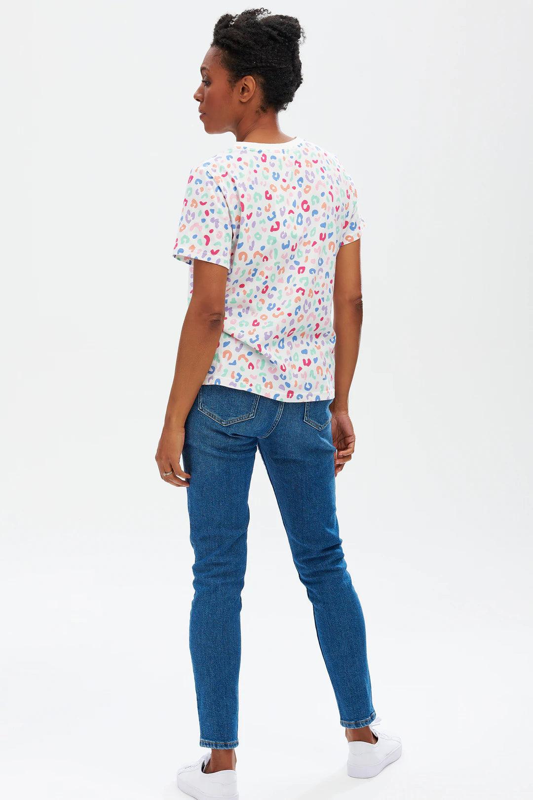 Camiseta Maggie Multi Pastel Leopard - ECRU
