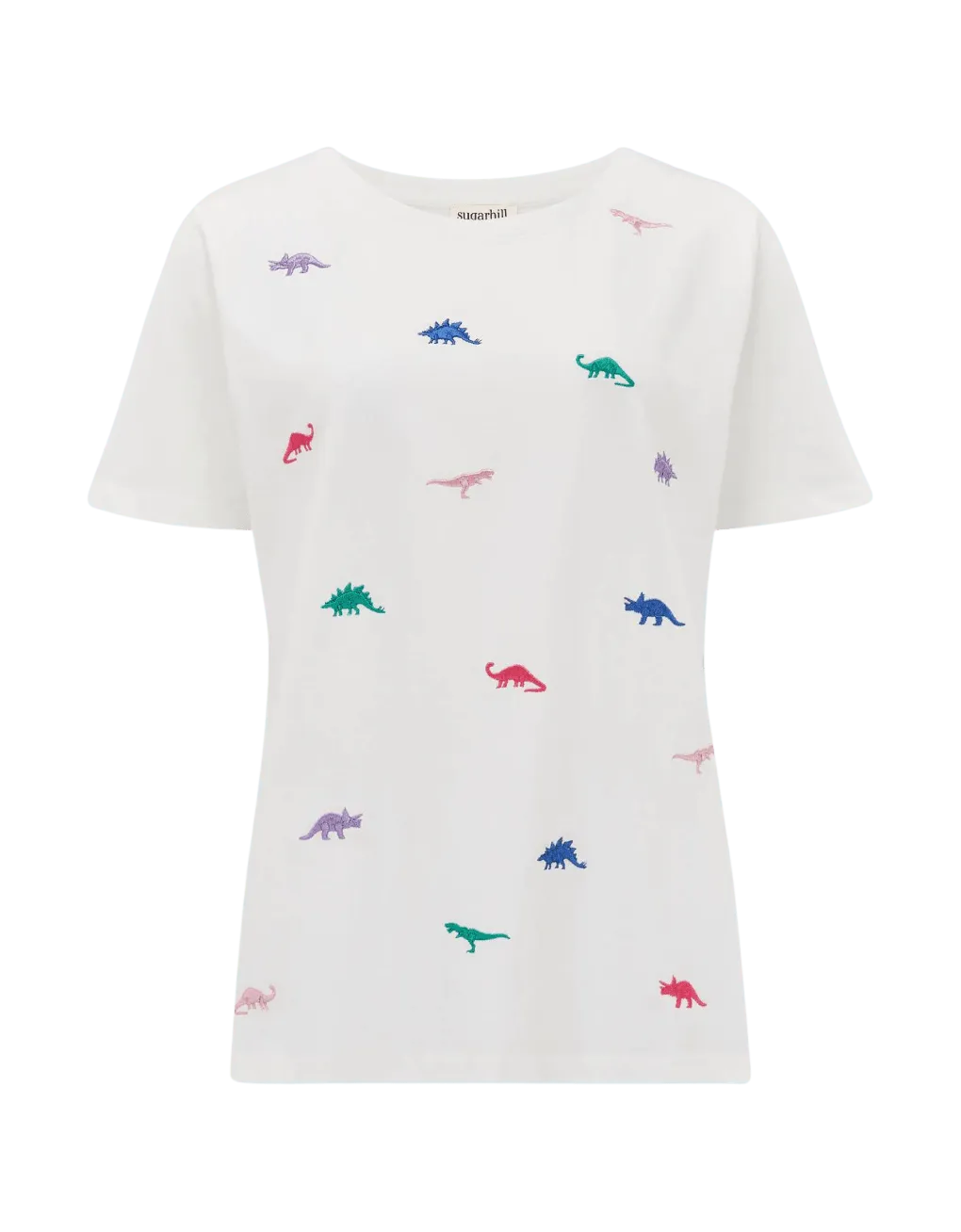Camiseta Maggie Off-white Dinosaur Embroidery - ECRU