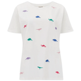 Camiseta Maggie Off-white Dinosaur Embroidery - ECRU