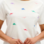 Camiseta Maggie Off-white Dinosaur Embroidery - ECRU