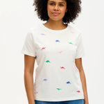Camiseta Maggie Off-white Dinosaur Embroidery - ECRU