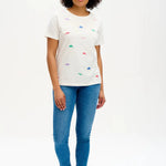 Camiseta Maggie Off-white Dinosaur Embroidery - ECRU