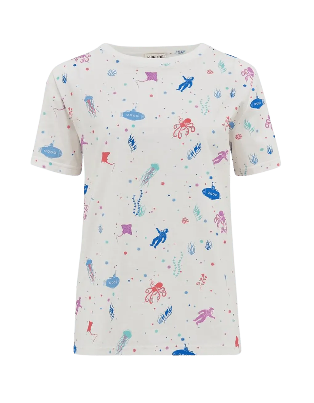 Camiseta Maggie Off-White/Multi Deep Sea - ECRU