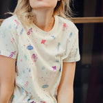 Camiseta Maggie Off-White/Multi Deep Sea - ECRU