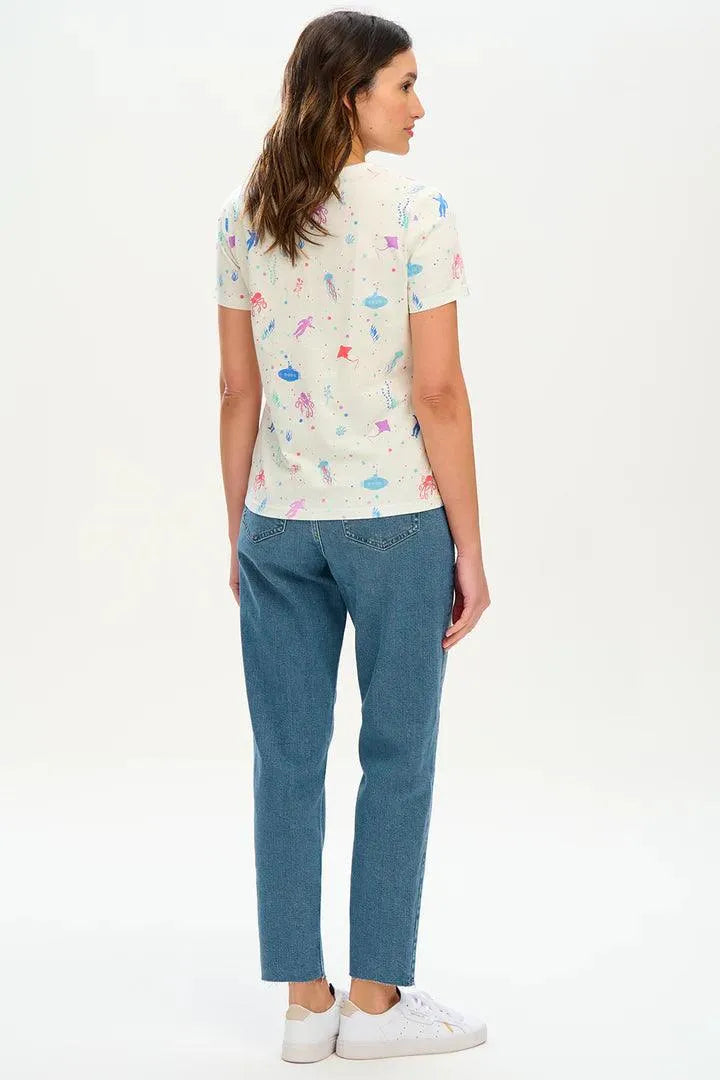 Camiseta Maggie Off-White/Multi Deep Sea - ECRU