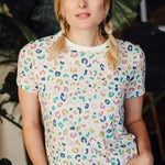 Camiseta Maggie Off-White/Multi Winter Leopard - ECRU