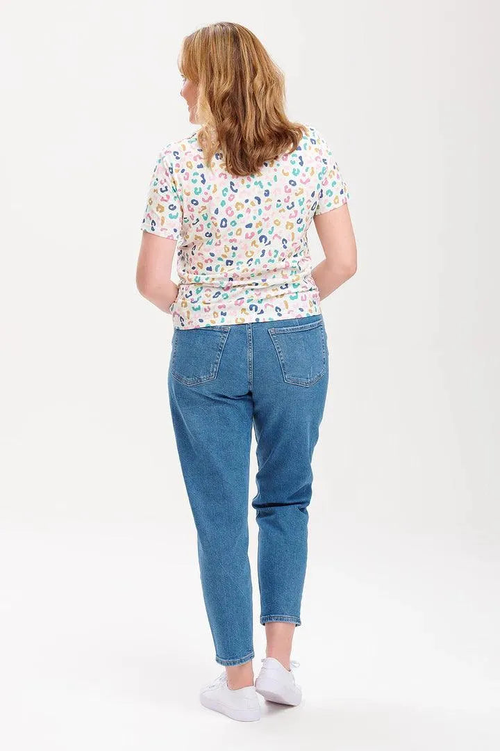 Camiseta Maggie Off-White/Multi Winter Leopard - ECRU