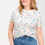 Camiseta Maggie Off-White/Multi Winter Leopard - ECRU