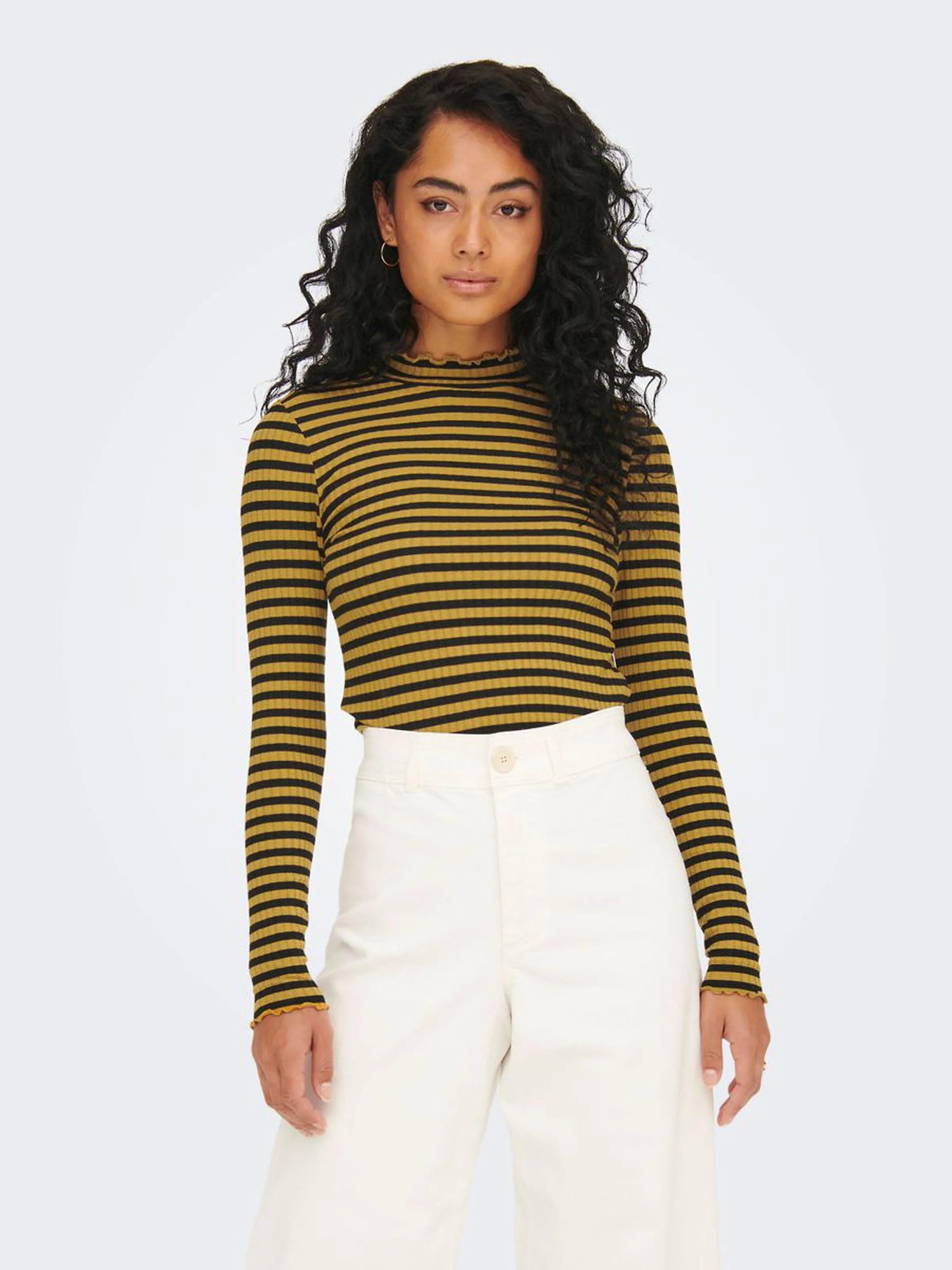 Camiseta Manga Larga Fransiska Dried Tobacco - ECRU