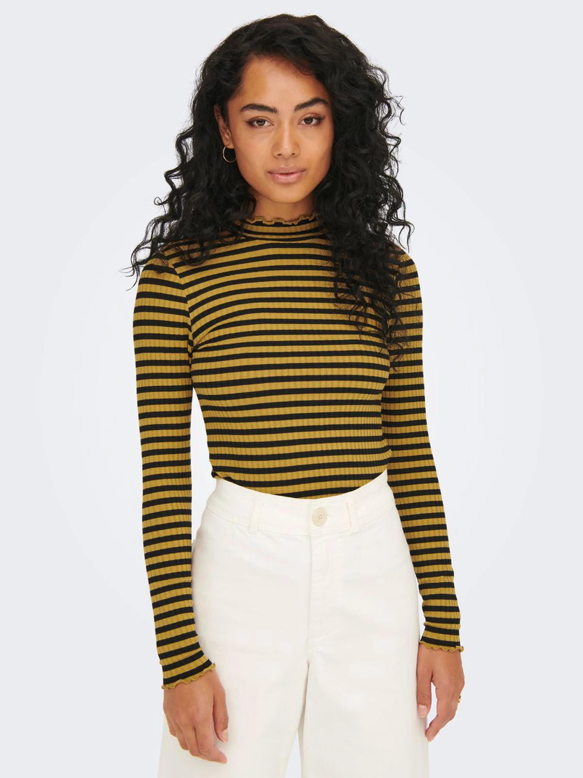 Camiseta Manga Larga Fransiska Dried Tobacco - ECRU