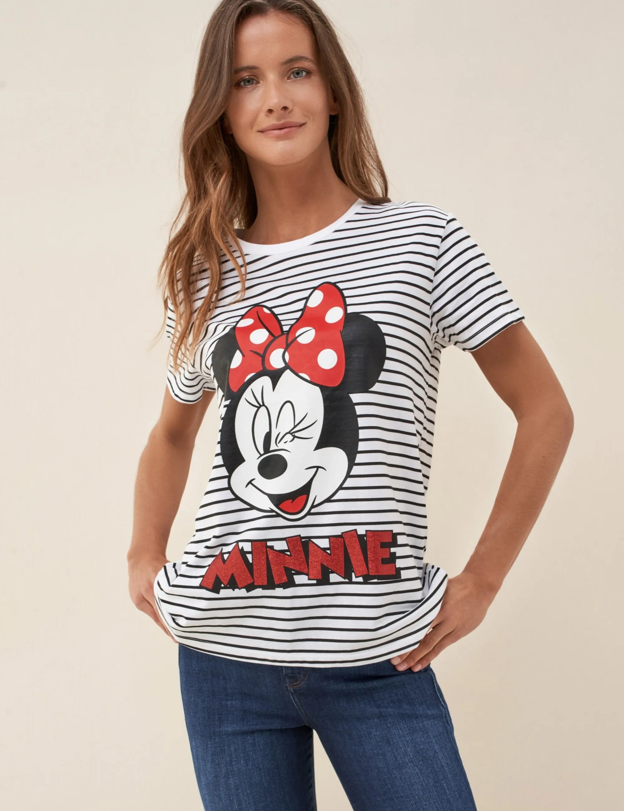 CAMISETA MINIE RAYAS - ECRU