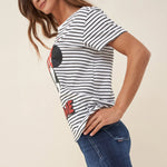 CAMISETA MINIE RAYAS - ECRU