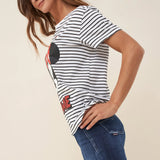 CAMISETA MINIE RAYAS - ECRU