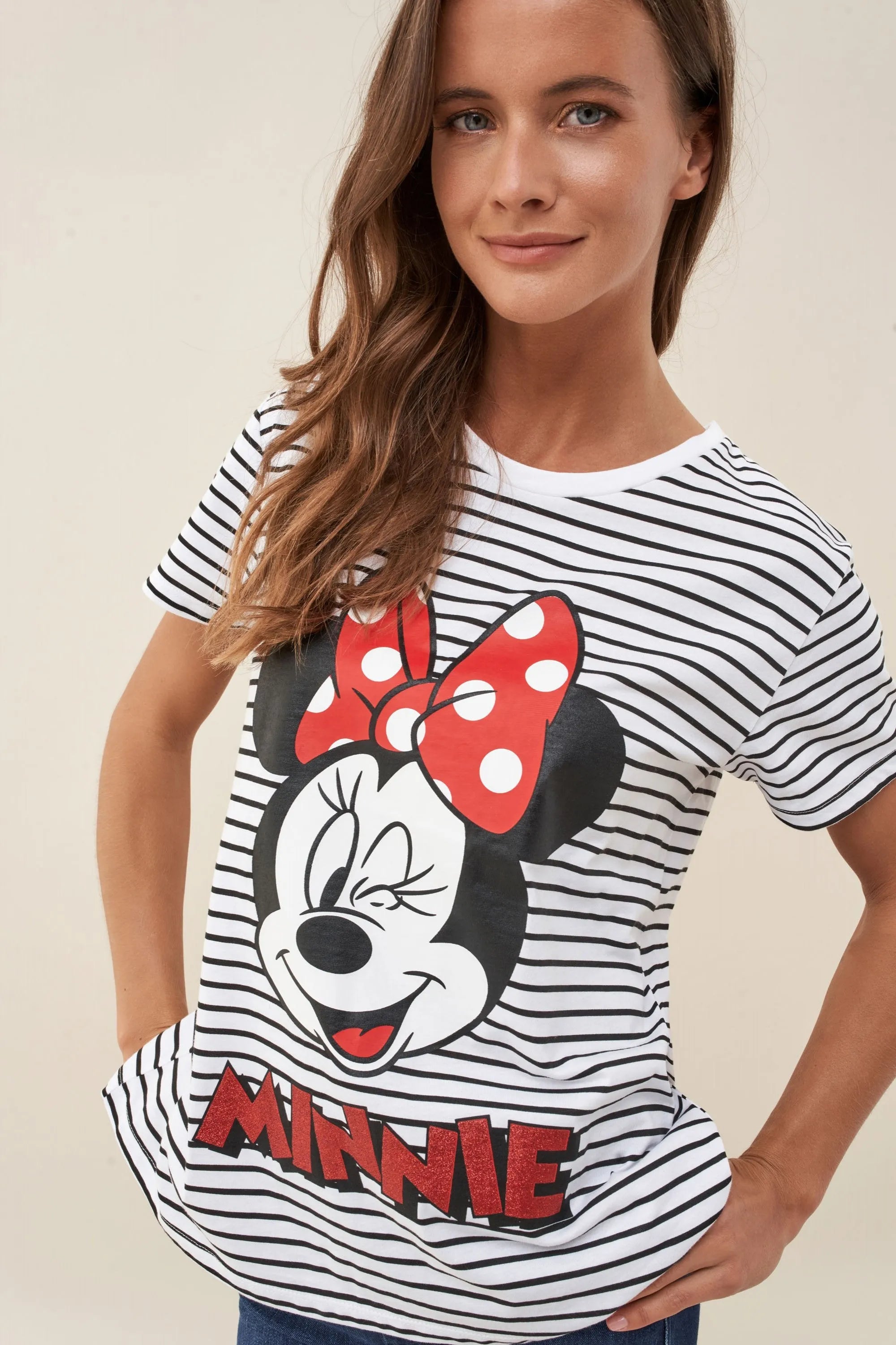 CAMISETA MINIE RAYAS - ECRU