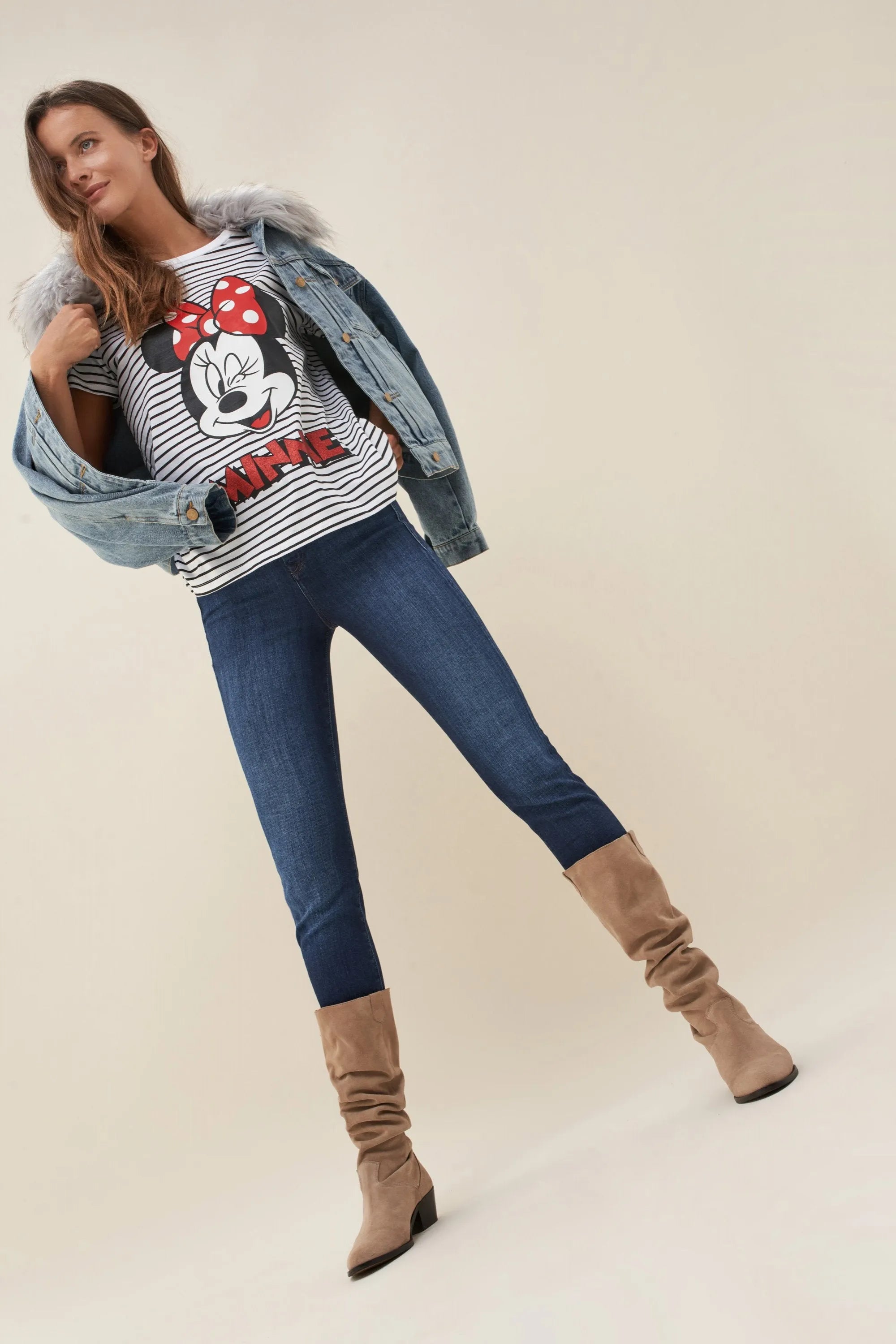 CAMISETA MINIE RAYAS - ECRU