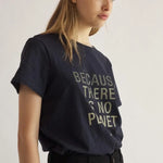 Camiseta Mujer Because Midnightnavy - ECRU