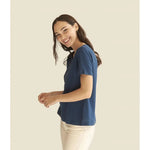 Camiseta Mus&Bombon Basieco Pico Corta Navy - ECRU