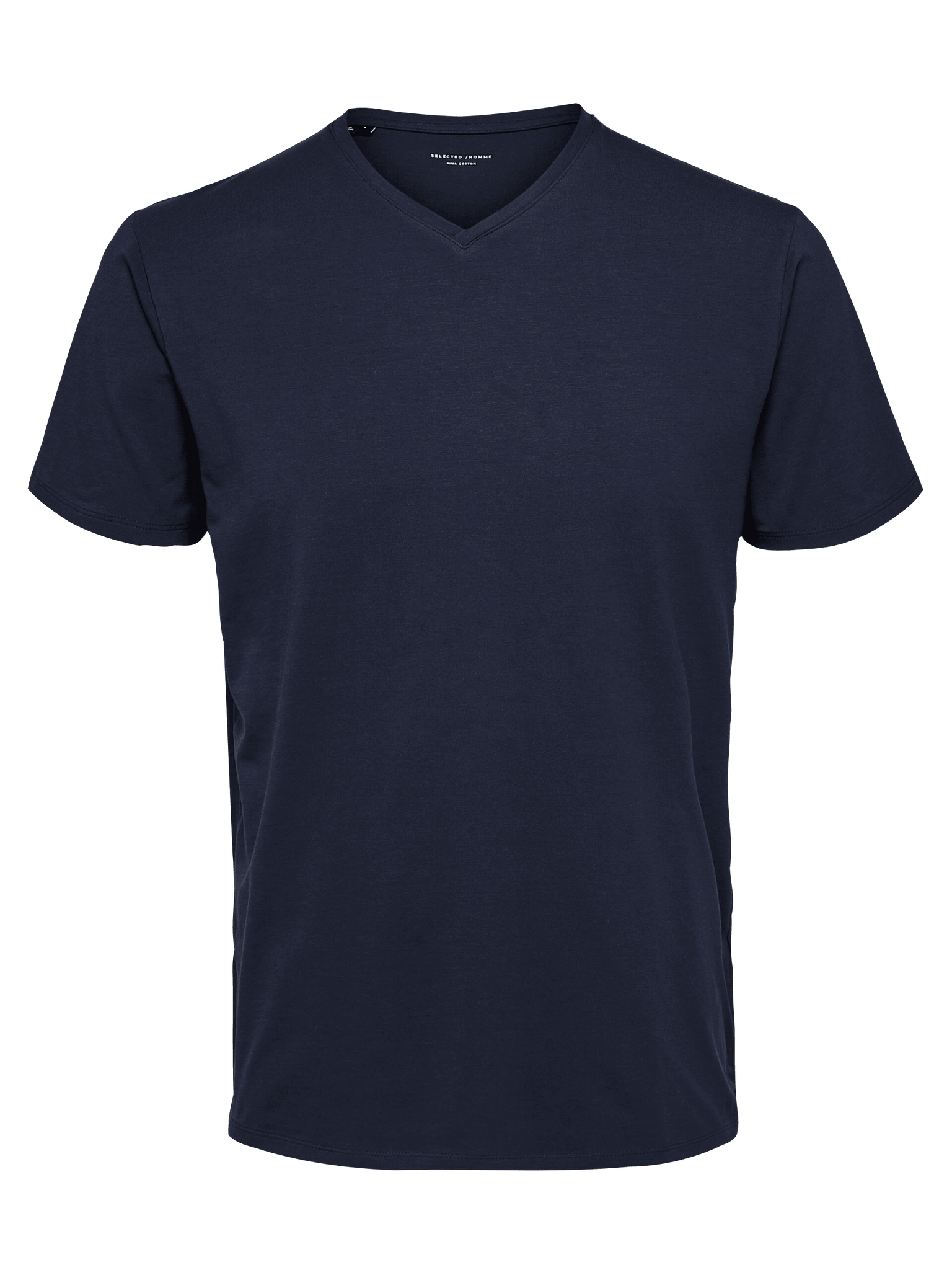 Camiseta New Pima Cuello Pico Navy Blazer - ECRU