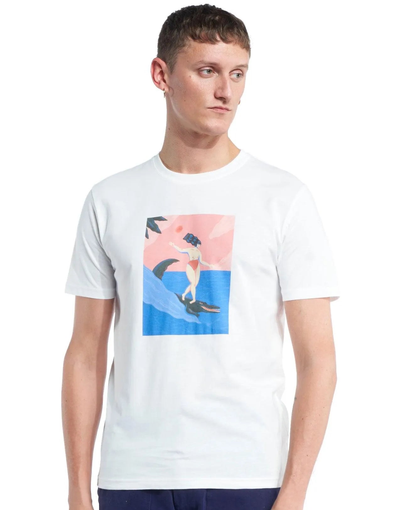 Camiseta Olow Unisex Crocosurf - ECRU