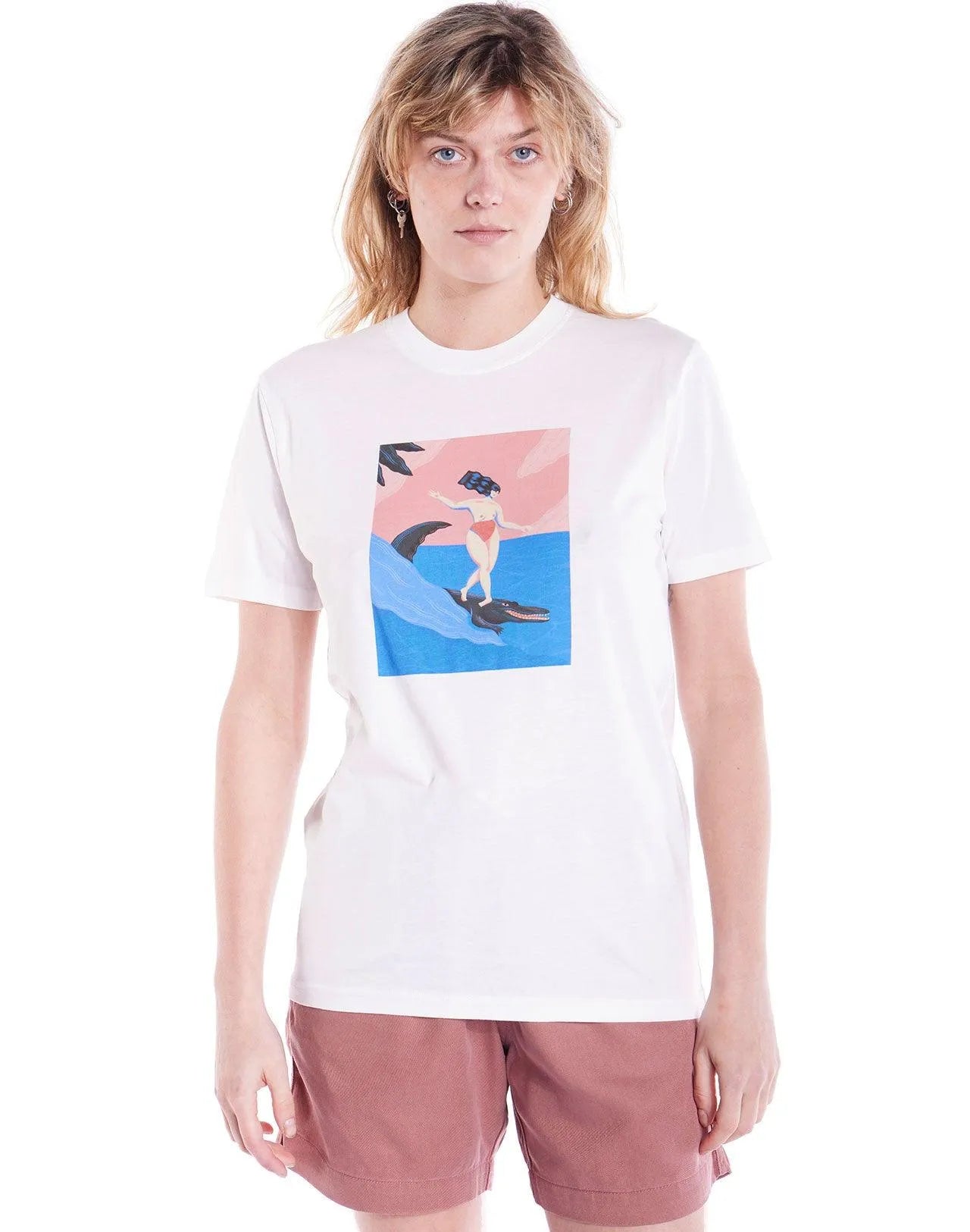 Camiseta Olow Unisex Crocosurf - ECRU