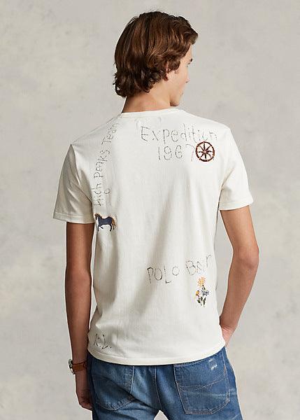 Camiseta Ralph Lauren de punto jersey Custom Slim Fit - ECRU