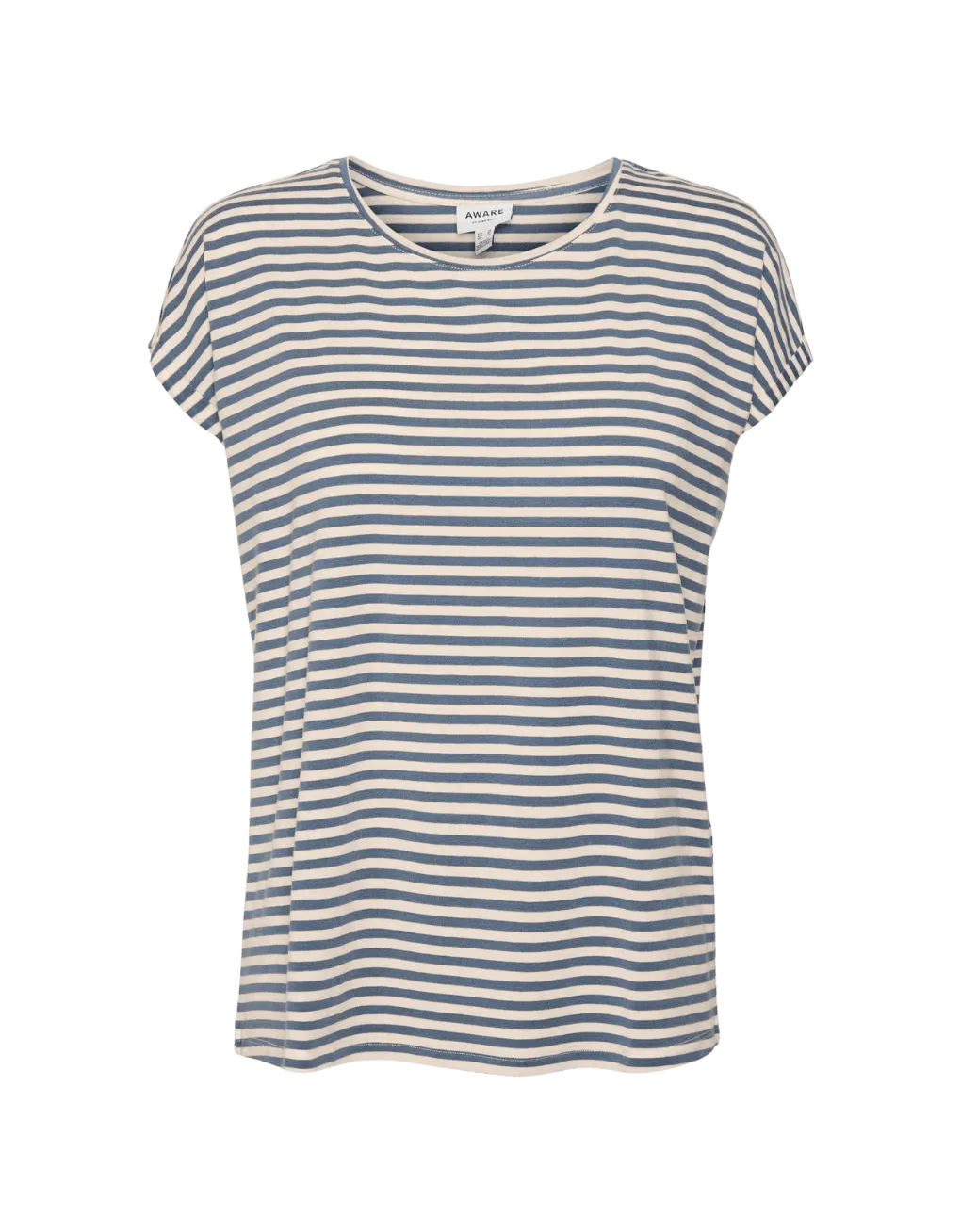 Camiseta Rayas Aware China Blue Pristine - ECRU