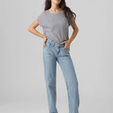 Camiseta Rayas Aware China Blue Pristine - ECRU