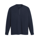 Camiseta Regular Fit Manga Larga Henley - ECRU