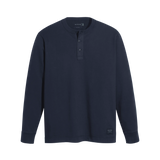 Camiseta Regular Fit Manga Larga Henley - ECRU