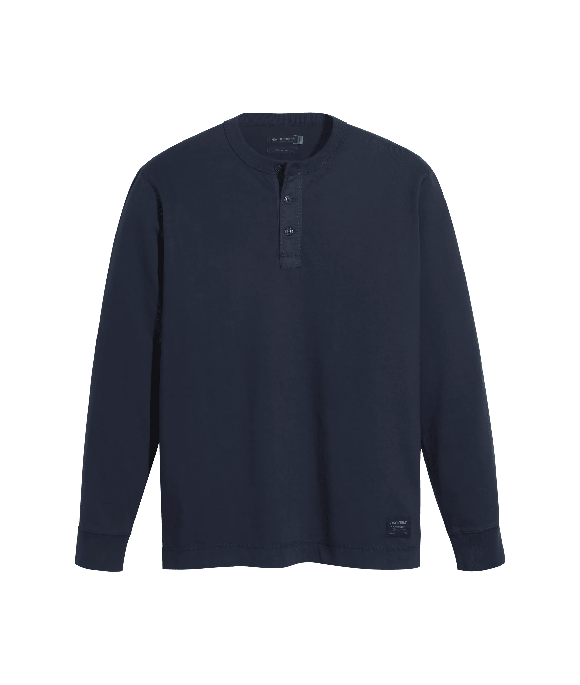 Camiseta Regular Fit Manga Larga Henley - ECRU