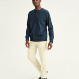 Camiseta Regular Fit Manga Larga Henley - ECRU