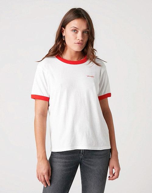 Camiseta Relaxed Ringer Flame Red - ECRU