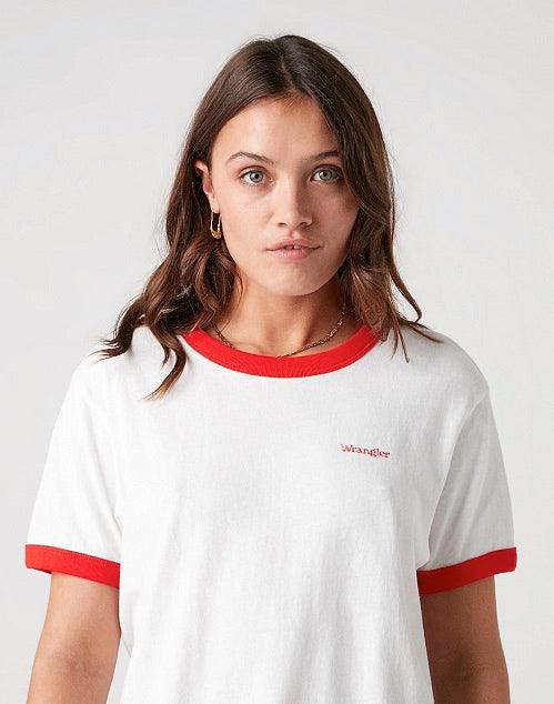 Camiseta Relaxed Ringer Flame Red - ECRU