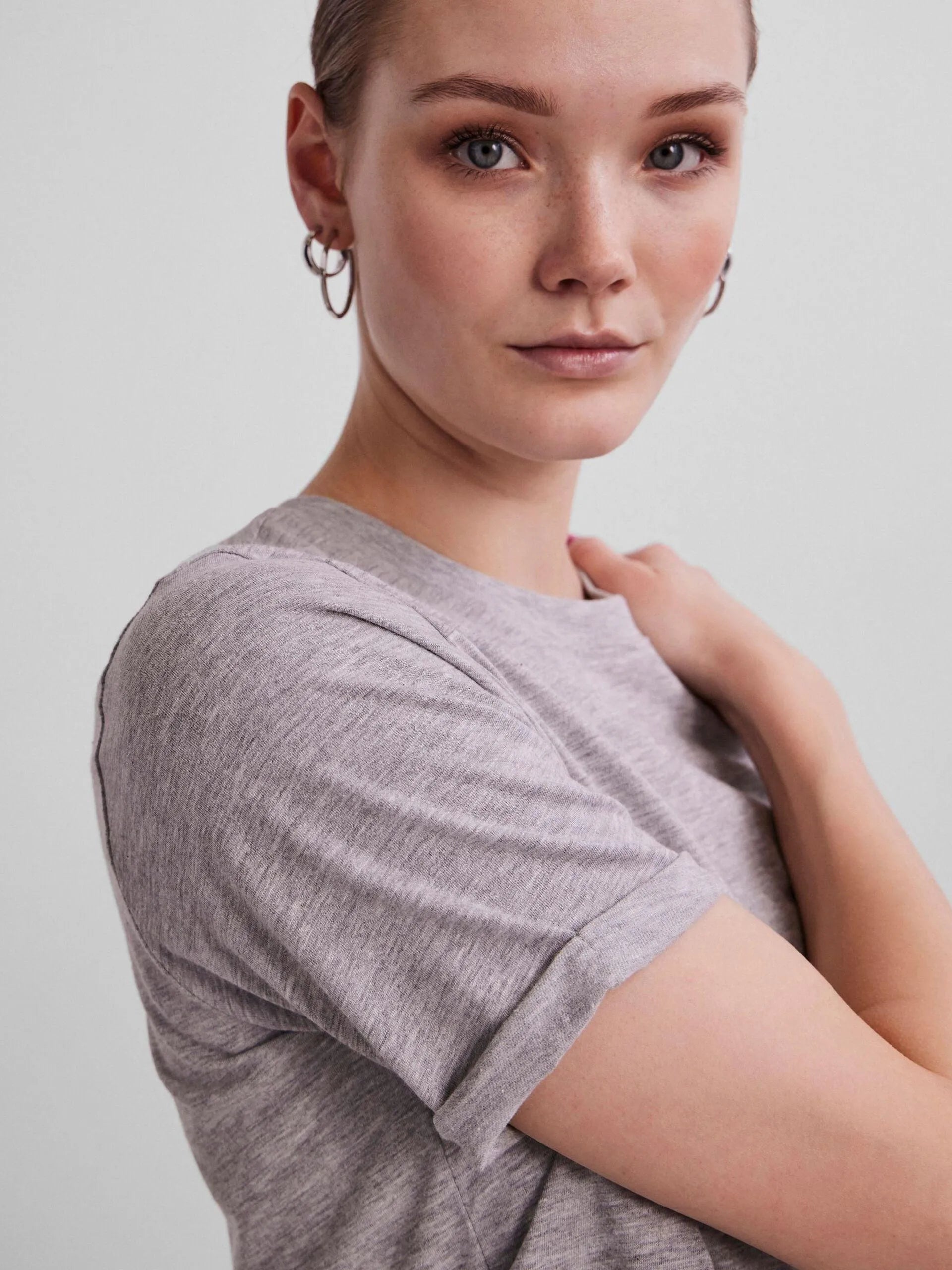 Camiseta Ria Light Grey Melange - ECRU