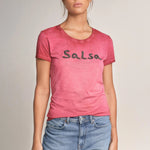 Camiseta Salsa Branding con Cuentas - ECRU