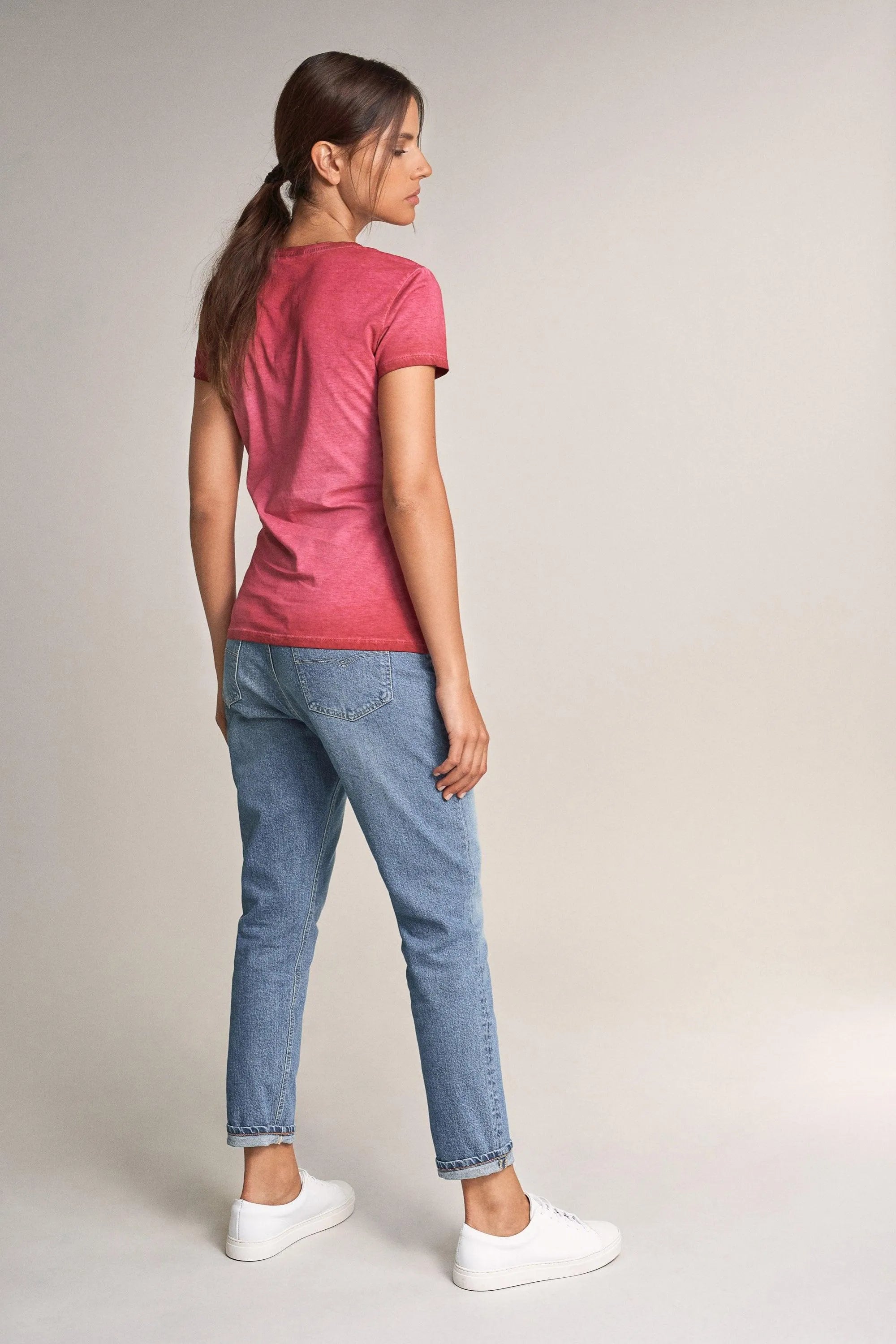 Camiseta Salsa Branding con Cuentas - ECRU