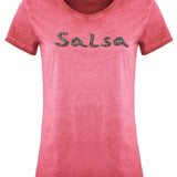 Camiseta Salsa Branding con Cuentas - ECRU