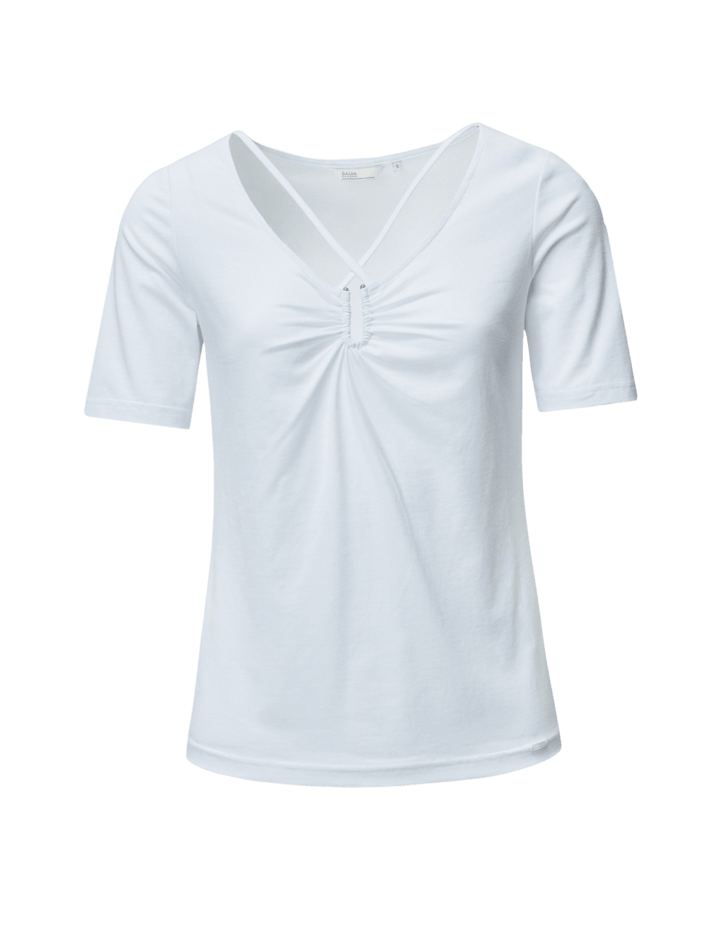 Camiseta Salsa Jeans de Mujer con Escote Asimétrico - ECRU